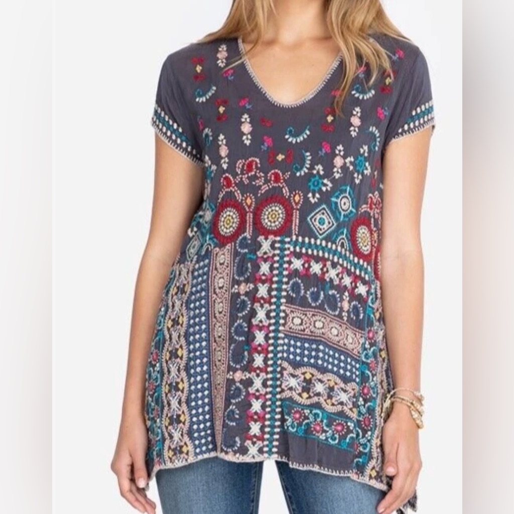 Johnny Was Madhuri Heavily Embroidered Tunic